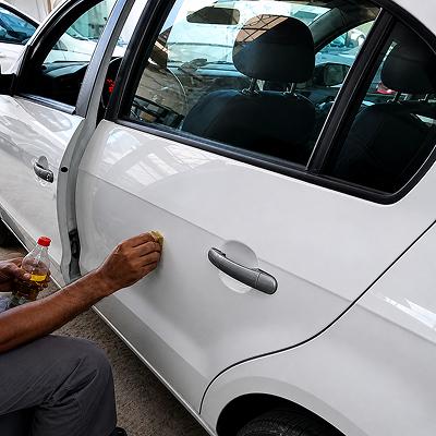 Detalhe de pintura automotiva